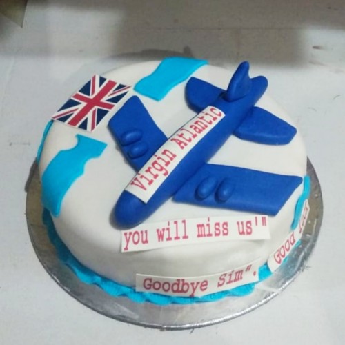 Virgin Plane Birthday Cake Delivery in Noida
