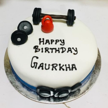 Basic Gym Dumbbell Fondant Cake