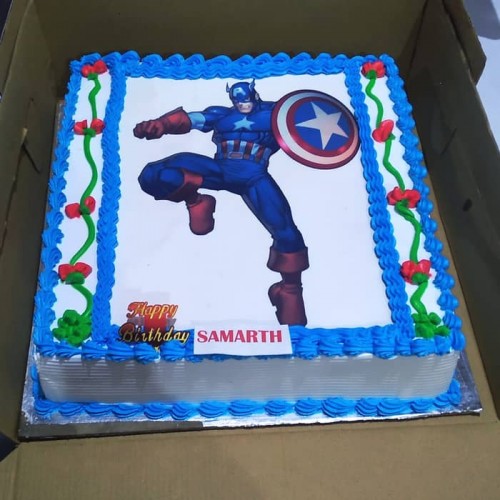 Captain America Photo Cake Delivery in Noida
