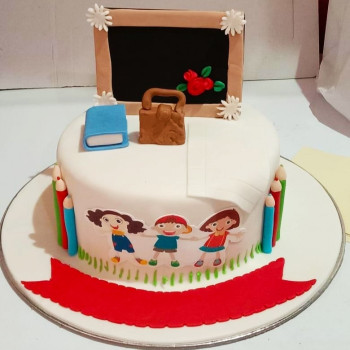 Kids School Theme Fondant Cake Kids School Theme Fondant Cake