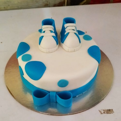 Baby Shoes Theme Fondant Cake Delivery in Noida