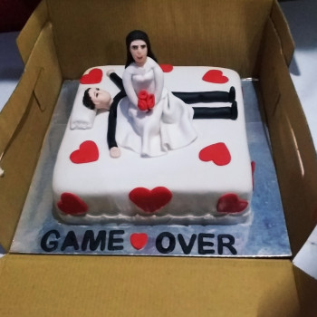 GAME OVER Bachelorette Party Cake GAME OVER Bachelorette Party Cake