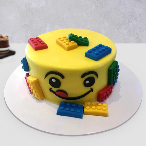 Lego Bricks Fondant Cake Delivery in Noida