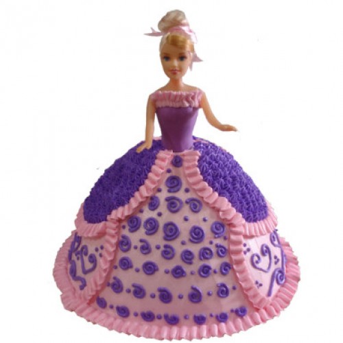 Pink & Purple Barbie Cake Delivery in Noida
