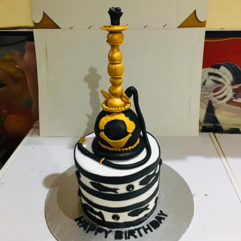 Golden Hookah Designer Fondant Cake
