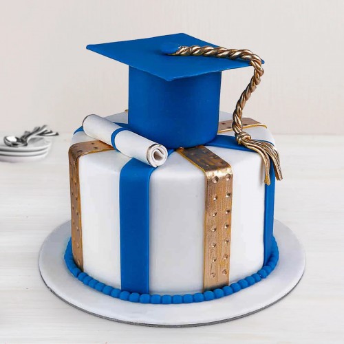 Graduation Theme Fondant Cake Delivery in Noida