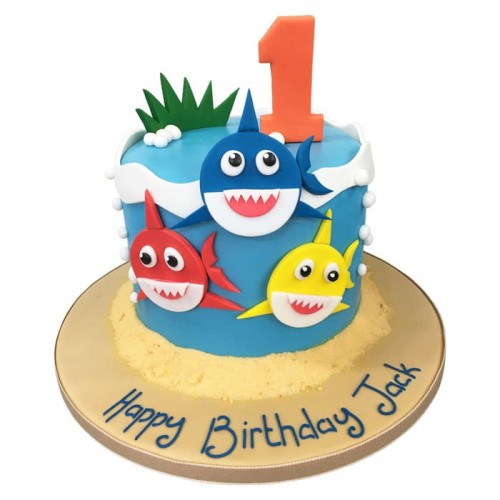 Baby Shark Theme Fondant Cake Delivery in Noida