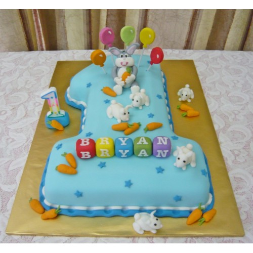 Bug Bunny Theme 1st Birthday Cake Delivery in Noida