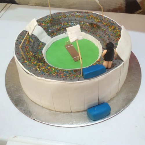 Cricket Ground Theme Cake Delivery in Noida