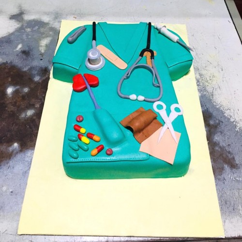 Doctor Uniform Themed Fondant Cake Delivery in Noida