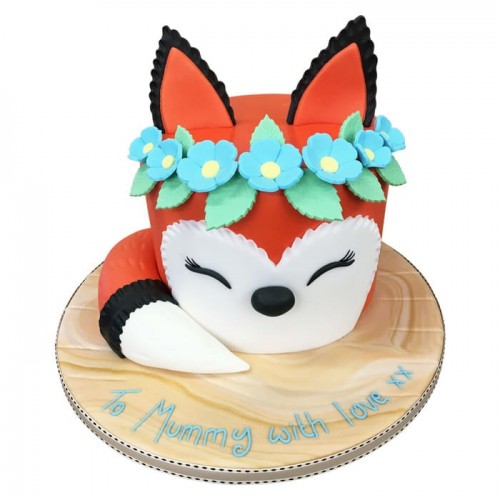 Fluffy Fox Fondant Cake Delivery in Noida