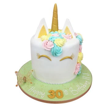 Golden Unicorn Fondant Cake Golden Unicorn Fondant Cake