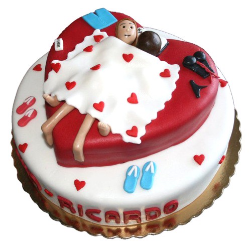 Honeymoon Themed Bachelor Party Cake Delivery in Noida