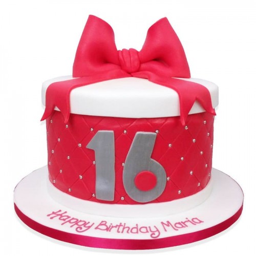 Red Hat Box Fondant Cake Delivery in Noida