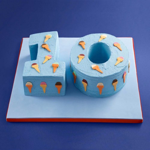 10 Number Blue Cream Cake Delivery in Noida