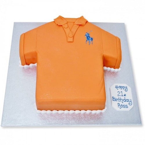 Orange Polo Shirt Fondant Cake Delivery in Noida