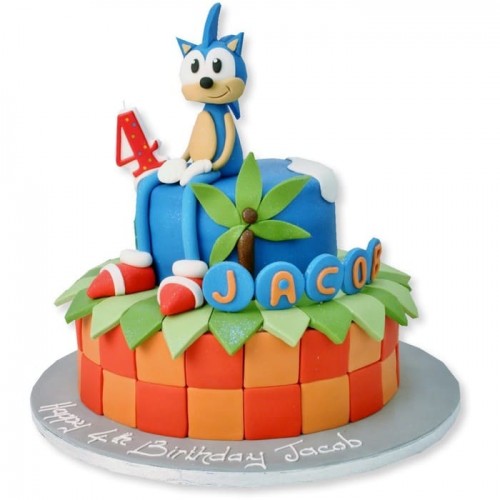 Sonic Hedgehog Fondant Cake Delivery in Noida