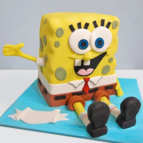 Spongebob Fondant Cake Delivery in Noida