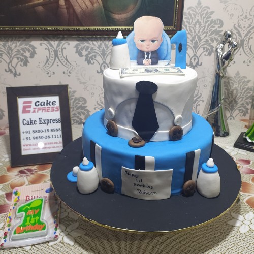 2 Tier BOSS Baby Fondant Cake Delivery in Noida