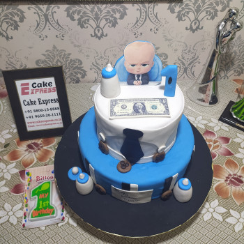 2 Tier BOSS Baby Fondant Cake 2 Tier BOSS Baby Fondant Cake