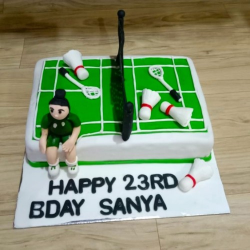 Badminton Court Theme Fondant Cake Delivery in Noida
