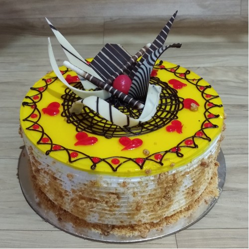 Butterscotch Birthday Jelly Cake Delivery in Noida