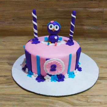 Cute Owl Designer Fondant Cake Cute Owl Designer Fondant Cake
