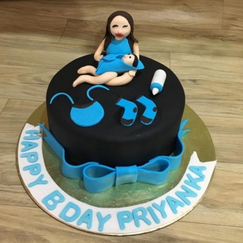 Mother With Baby Fondant Cake Delivery in Noida