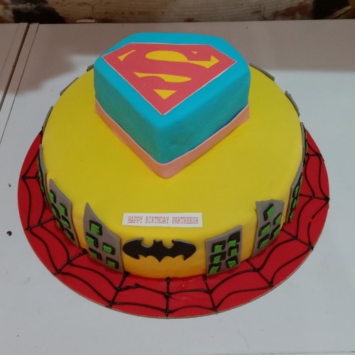 Batman and Superman Theme Cake Delivery in Noida