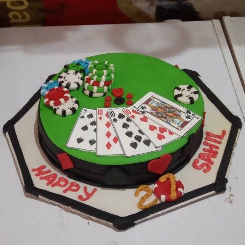Casino Theme Fondant Cake Delivery in Noida
