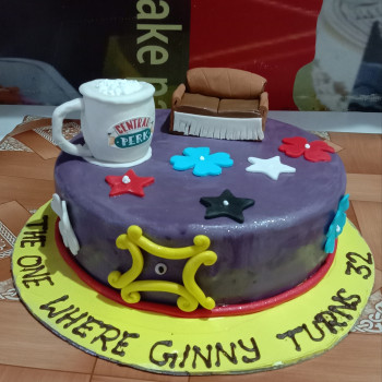 Central Perk Theme Fondant Cake
