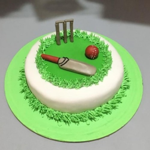 Cricket Pitch Fondant Cake Delivery in Noida