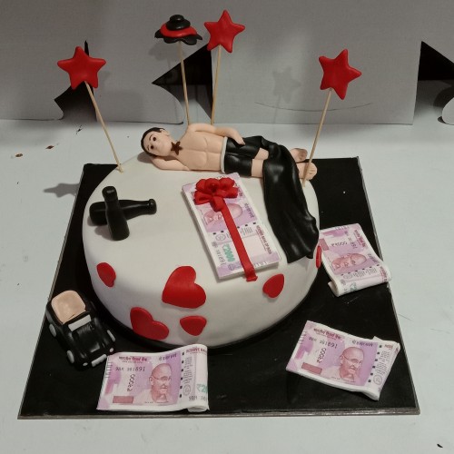 Debauchery Guy Theme Fondant Cake Delivery in Noida