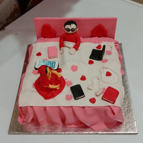 First Wedding Night Theme Cake Delivery in Noida