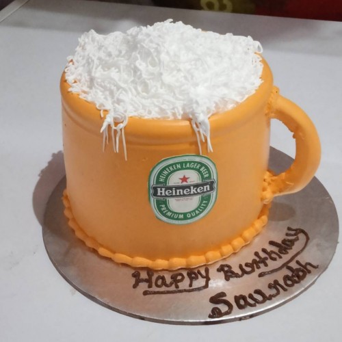 Heineken Beer Mug Cake Delivery in Noida