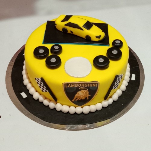 Lamborghini Theme Fondant Cake Delivery in Noida