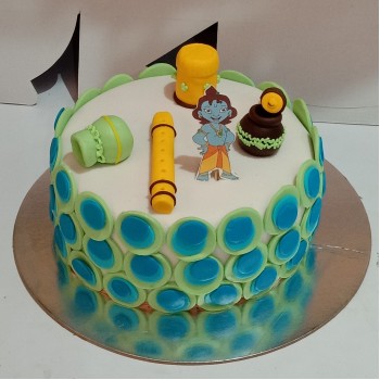 Lord Krishna Theme Fondant Cake 