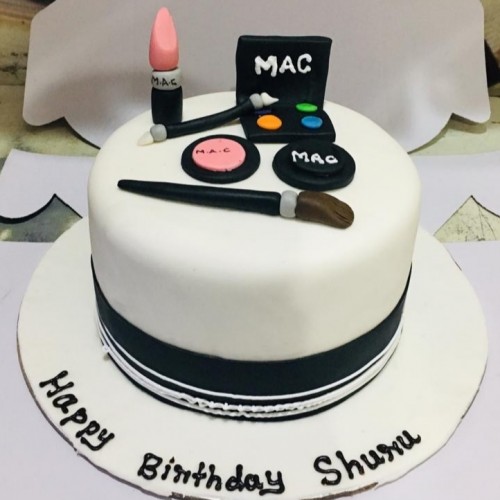 MAC Makeup Theme Fondant Cake Delivery in Noida