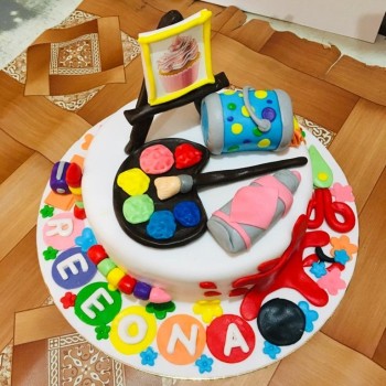 Paint Pallet Theme Cake