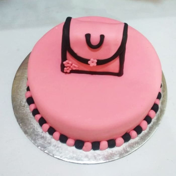 Pink Bag Theme Fondant Cake Pink Bag Theme Fondant Cake
