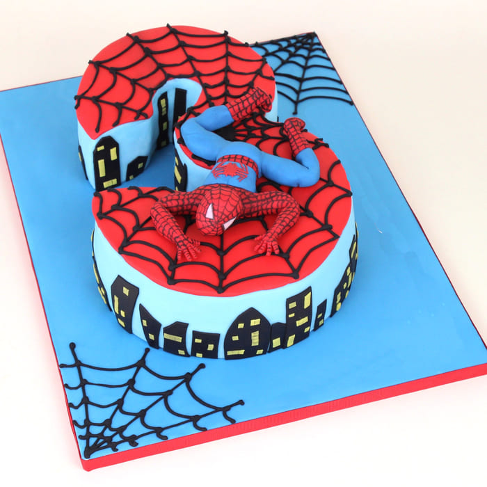 Order 7th Birthday Spiderman Fondant Cake Online : DIZOVI Bakery